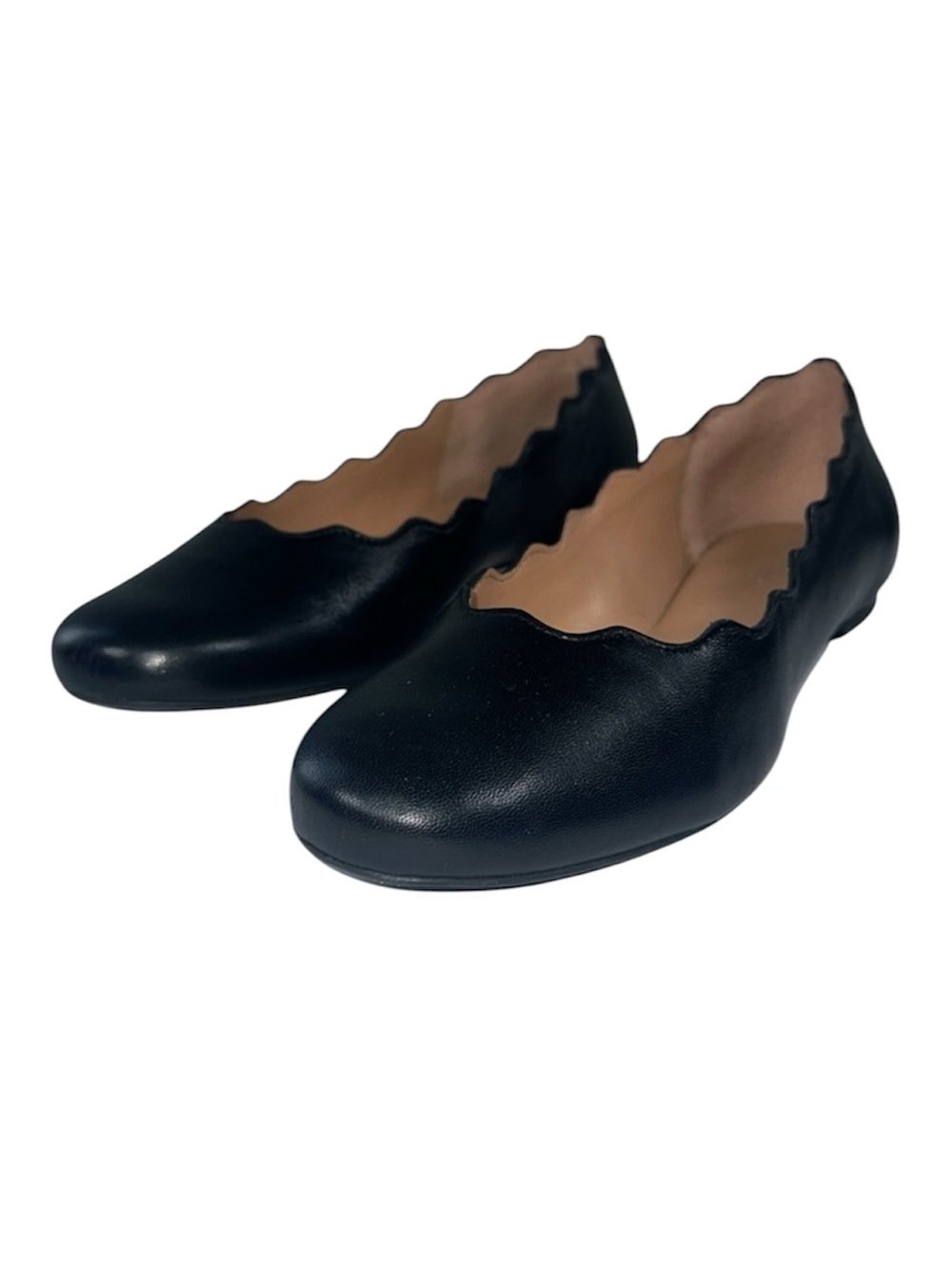 Copper Key Lovely Black Scalloped Edge Ballet Flat Comfort Minimalist Size 7.5